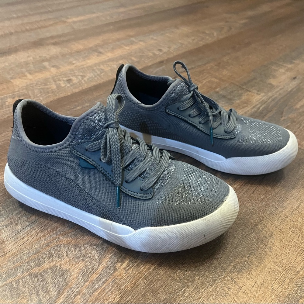 Stylish Waterproof Gray Sneakers with White Soles